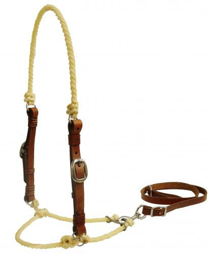 Showman ® Lariat rope tie down with leather cheeks. – Dark Horse
