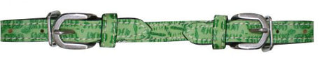 Alligator Print Leather Curb Strap