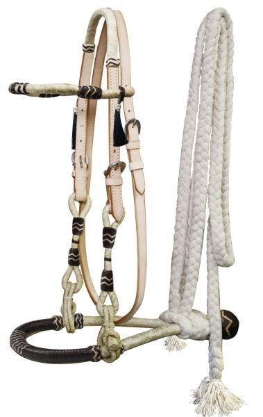 Showman™ Fine quality rawhide core show bosal with a cotton mecate rei –  Dark Horse Tack Company