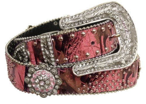 Showman Couture ™ Western style bling pink camo belt with