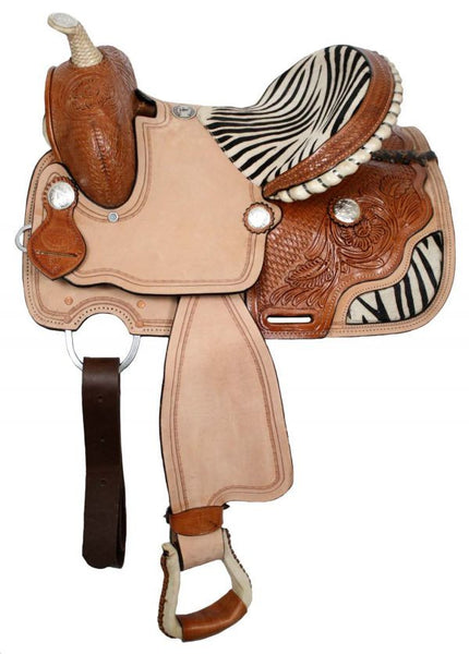 13 Fully tooled Double T youth saddle.