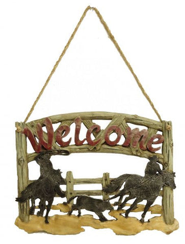 Montana West ® 12.5" x 9.5" Team roper welcome sign.