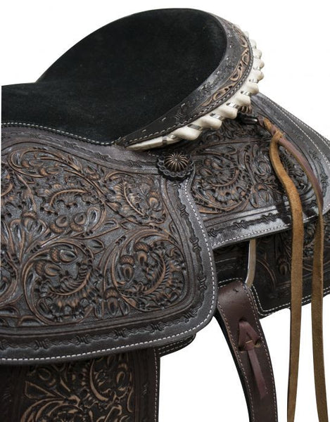 16 Circle S Fully tooled basketweave tooling Roping Style saddle