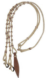Showman ® Braided Natural Rawhide Romal Reins with Leather Popper.