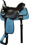 16", 17" Double T nylon cordura saddle with suede leather seat and leather jockeys.