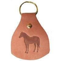 Leather Stamped Quarter Horse Key Fobs