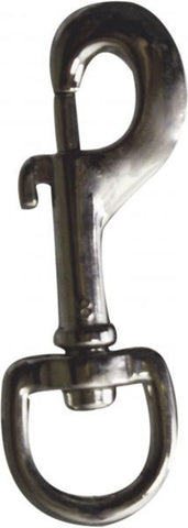 0.75" x 3 5/8" nickel plated bolt snap with round swivel eye.