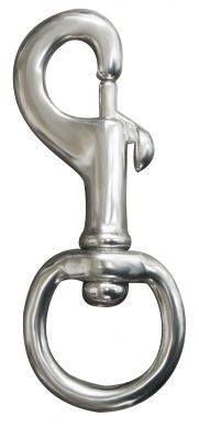 4-3/4" x 1-1/4" Nickel plated bolt snap with round swivel eye.