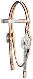 16" Showman™ floral tooled silver show saddle with silver horn.