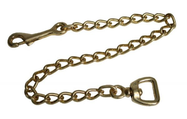 1" x 20" Brass lead chain with swivel