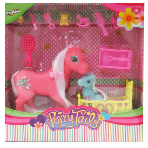 Pony Tails play set. This set includes 2 pony figures with accessories.