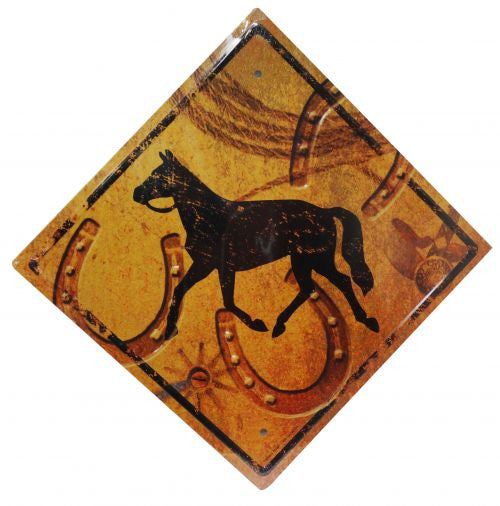 10.5" x 10.5" Tin horse sign.