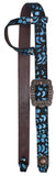 Showman ® One Ear Belt Style Leather Headstall with metallic paisley print.