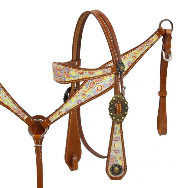 Showman ® Paisley print headstall and breast collar.