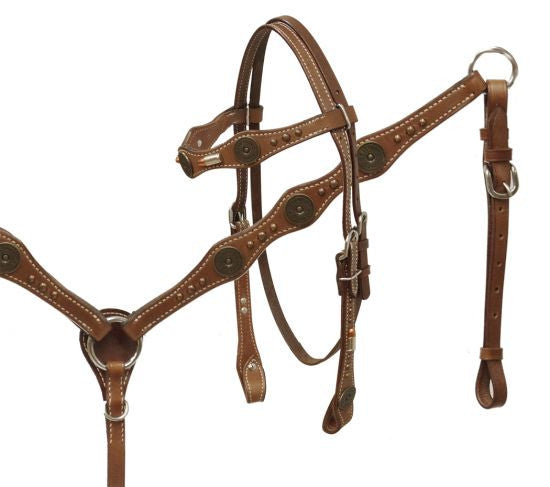 Showman ® 12 Guage concho headstall and breast collar set.