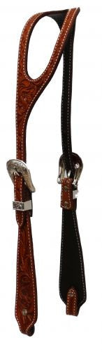Showman ® Argentina cow leather headstall with ear silt.