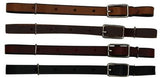 All leather buckle curb strap. Made in USA.