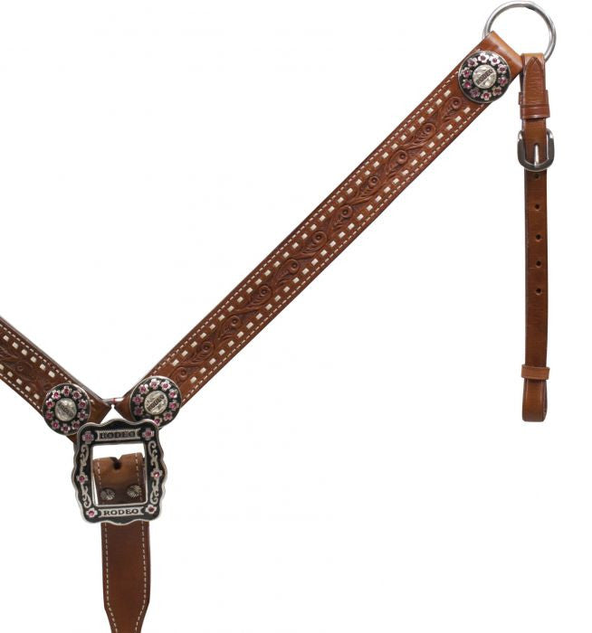 Showman ® Belt Style Leather Rodeo Breast Collar.