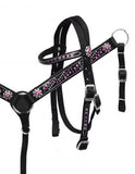 Showman ® Pony size nylon bling headstall and breast collar set.
