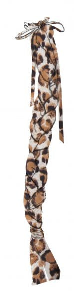 Showman Durable leopard print Lycra braid-in tail bag