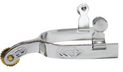 Showman™ kid's size chrome plated spur with 0.5" band and 1.5" shank.