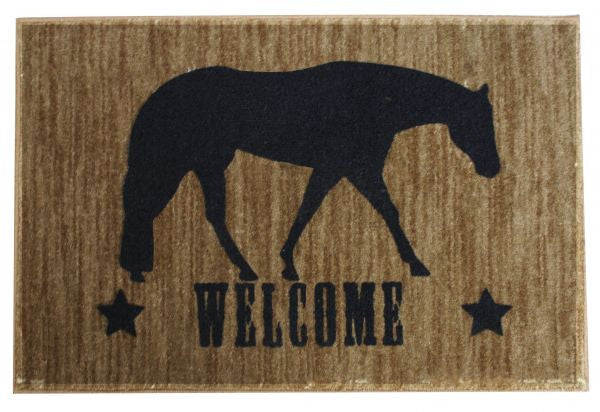 27" x 18" Welcome mat with pleasure horse.