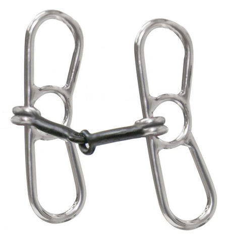 Showman ® Stainless steel butterfly gag bit with 5" sweet iron mouth.