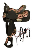 12" Double T  Synthetic saddle set with camo print seat and accents.   * Pattern will vary from shown*