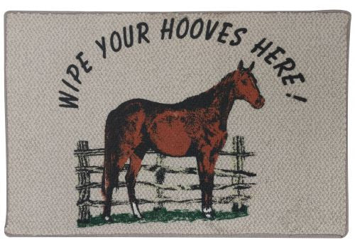 27" x 18" " Wipe your hooves here!" Welcome mat.