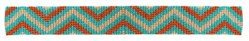 Teal, Pink and red chevron beaded headband
