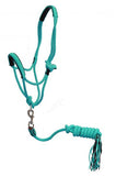 Showman ® Pony Braided nylon cowboy knot rope Halter with lead.