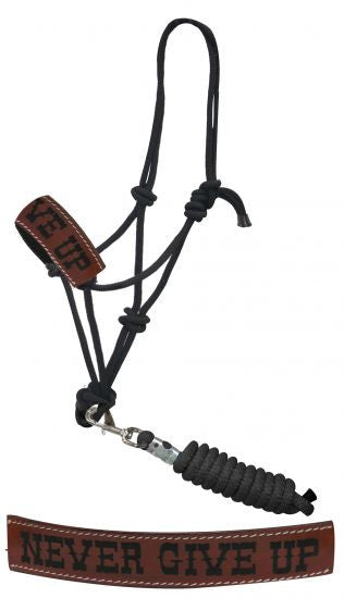 Showman ® "Never Give Up" rope halter.