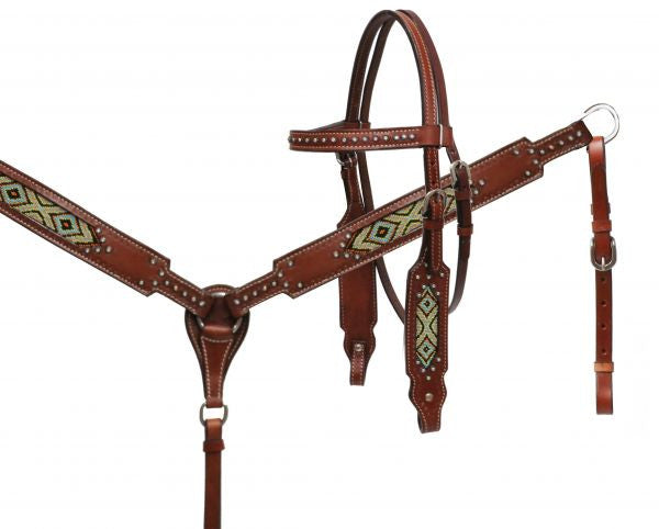 Showman ® beaded headstall and breast collar set.