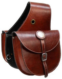 Showman™  top grain leather saddle bag with single buckle closure.
