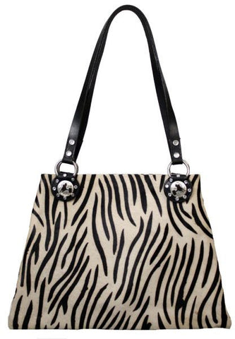 Hair on Zebra handbag with Barrel racer