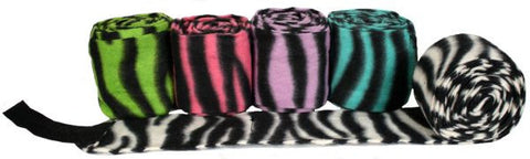 Showman™  set of 4 zebra print fleece polo wraps.