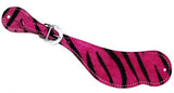 Colored hair on zebra print spur strap.
