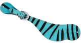 Colored hair on zebra print spur strap.