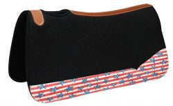 Showman ® 31" Wide x 32" black felt pad with stars and stripes