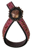Filigree Leather Tie down Keeper with Copper Colored Concho and Studs