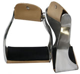 Showman™ Lightweight Twisted Angled Aluminum Stirrups with Wide Rubber Grip Tread.