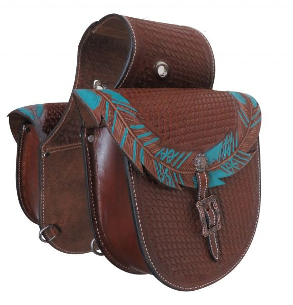 Showman ® Painted feather saddle bag