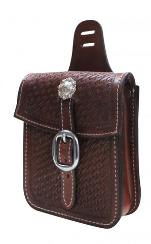 Showman ® Basket tooled saddle pocket