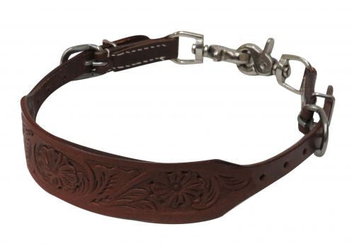 Showman ® PONY Floral tooled wither strap with scissor snaps.