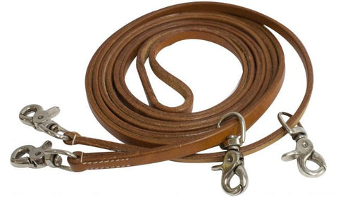 Showman ® 11 ft Argentina leather draw reins.