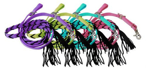 Showman ® 5/8" x 8ft nylon contest rein with tassels.