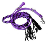 Showman ® 5/8" x 8ft nylon contest rein with tassels.