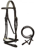 Showman™ Padded English Bridle With Noseband and Flash Caveson