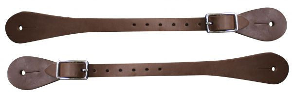Mens Oiled harness leather spur straps. Sold in pairs.