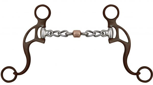 Showman ® Brown Steel Chain Mouth Bit with Copper Roller.